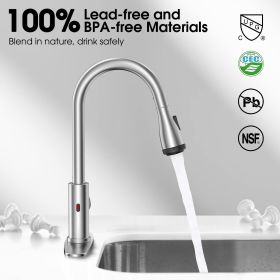 Touchless Kitchen Faucet-Smart Kitchen Sink Faucet sensor, 4Mode Pull Down Kitchen Sprayer, Fingerprint Resistant