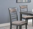 Antique Grey Finish Dinette 5pc Set Kitchen Breakfast Dining Table w wooden Top Cushion Seats Chairs Dining room Furniture