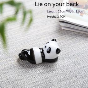 Creative Cute Little Panda Chopstick Holder Ceramic Decoration Home (Option: Tilt)
